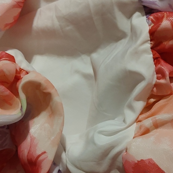 Bonnie Jean Floral Chiffon Dress Girls 18 1/2 With Pink Cardigan Party Ribbon - Picture 8 of 8